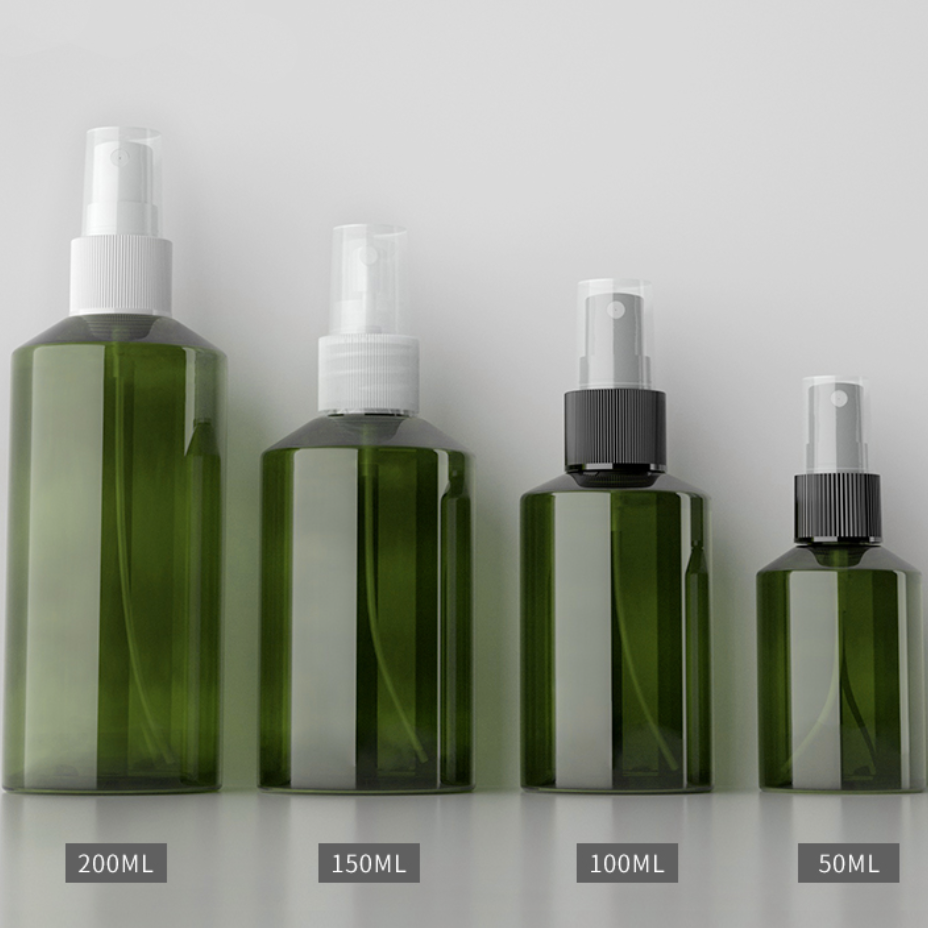50ml 100ml 150ml 200ml PPスプレー付き濃い緑PETボトル