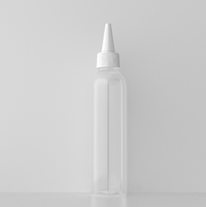 150ml 尖ったキャップ付き円肩PETボトル、クリアーカラー在庫