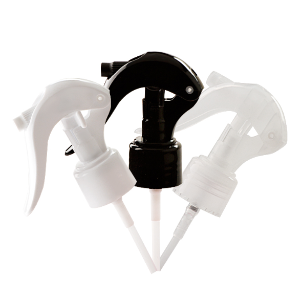250ml ハンドスプレー付きPETボトル、ブルー、茶色、緑、クリアー、白いカラー在庫