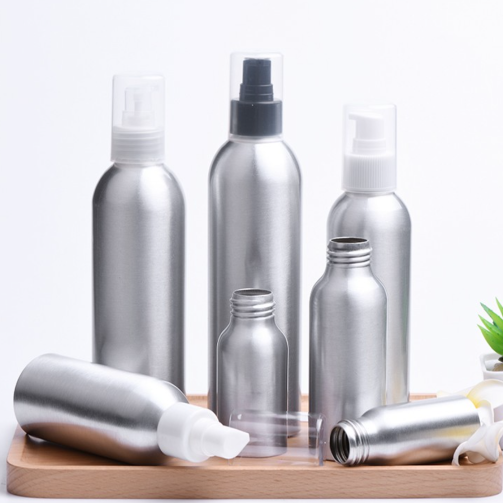 30ml 50ml 100ml 120ml 150ml 250ml 短いポンプ付きアルミボトル