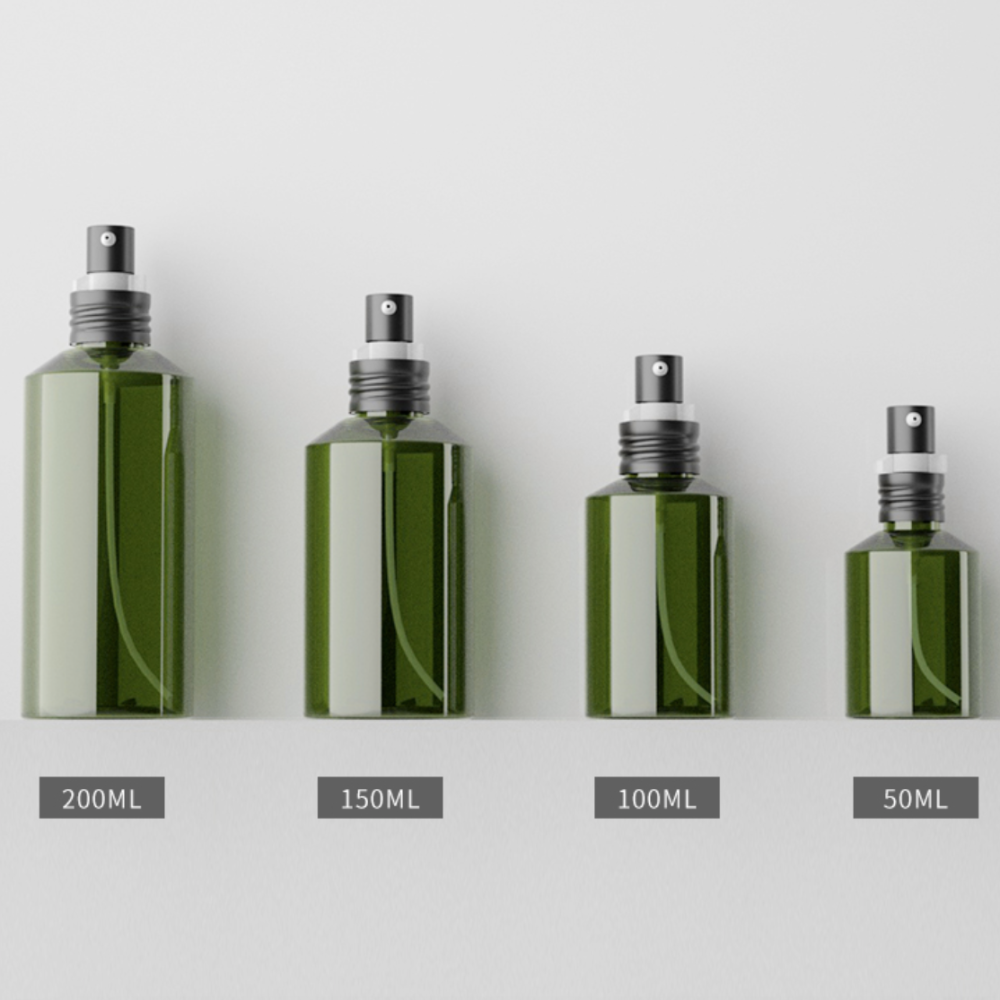 50ml 100ml 150ml 200ml 金属ポンプ付き濃い緑PETボトル