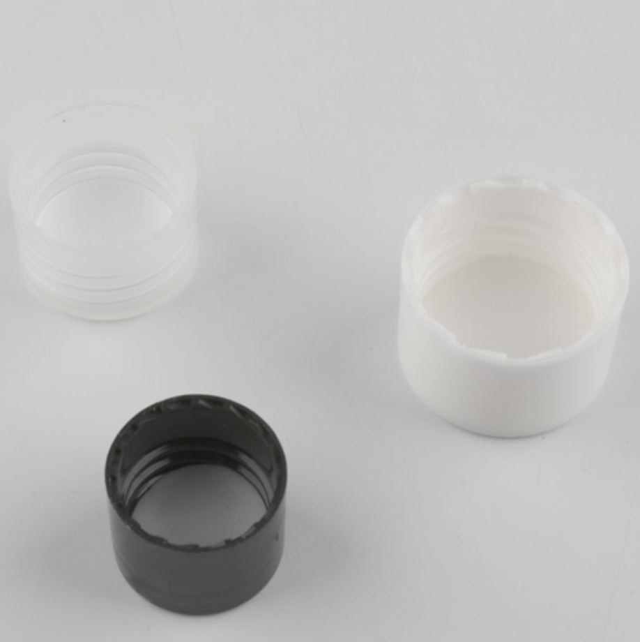 PPキャップ単品、規格：18/410,20/410,24/410,28/410です。弊社の同じ口径のPETボトルと同じ口径のアルミボトルに使えます。ガラス瓶に使えません。