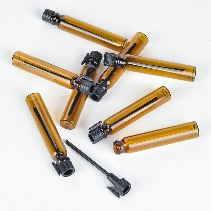 0.5ml1ml 2ml 3ml 硝子制サンプル瓶、小瓶、クリアー、茶色２カラーあります。