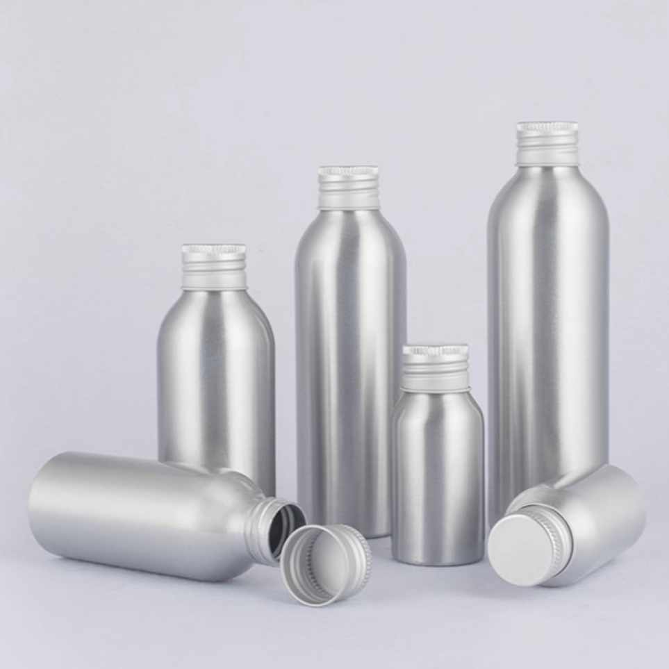 30ml 50ml 100ml 120ml 150ml 250ml アルミキャップ付きアルミボトル（中栓なし、シールあります。）