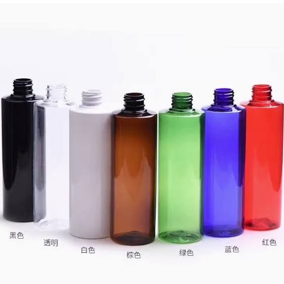 250ml ハンドスプレー付きPETボトル、ブルー、茶色、緑、クリアー、白いカラー在庫
