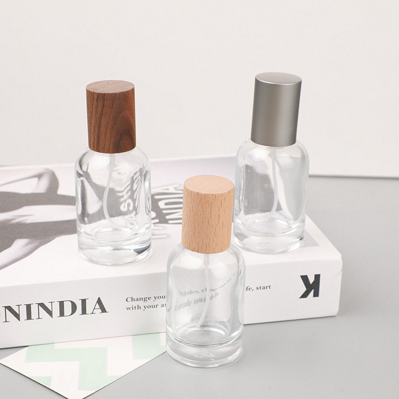 香水調剤ボトルハイエンドポータブル 30 ミリリットル実験室ガラススプレーボトル大容量交換空ボトルクルミ