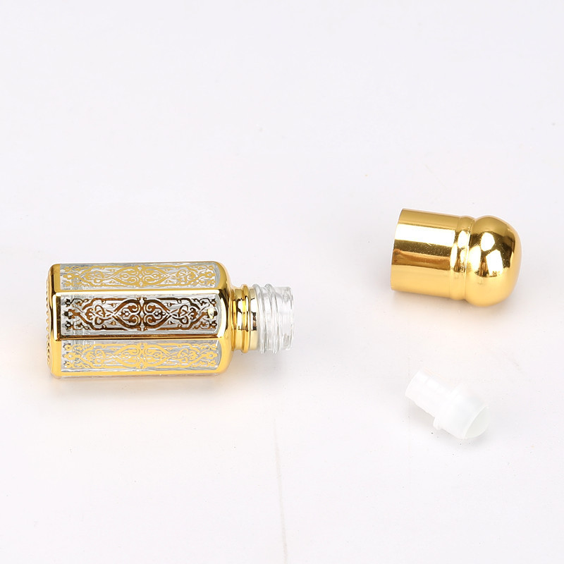 3ML6ML12ML エッセンシャルオイルローラーボトル空ボトル香水ローラーボトルマッサージスミアサンプルガラス八角形