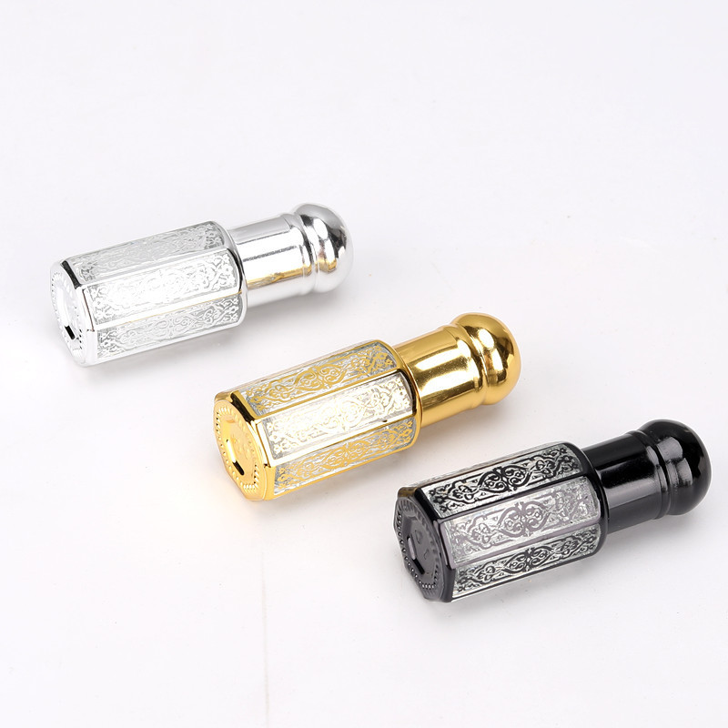 3ML6ML12ML エッセンシャルオイルローラーボトル空ボトル香水ローラーボトルマッサージスミアサンプルガラス八角形
