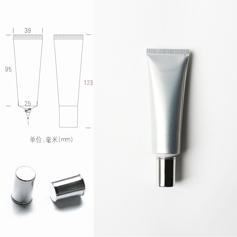 【在庫あり】30g 銀アルミプラスチック複合化粧ホース 30ml ハンドクリーム包装サンプル空ボトル