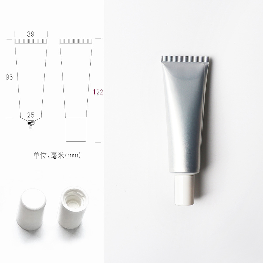 【在庫あり】30g 銀アルミプラスチック複合化粧ホース 30ml ハンドクリーム包装サンプル空ボトル