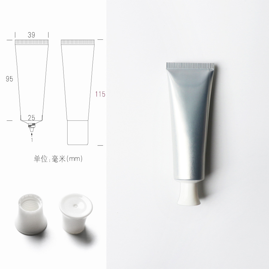 【在庫あり】30g 銀アルミプラスチック複合化粧ホース 30ml ハンドクリーム包装サンプル空ボトル