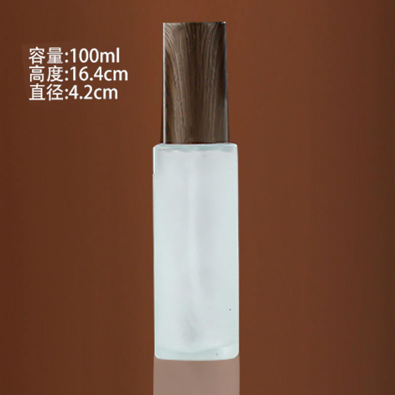 蒙砂玻璃化妆品瓶木纹盖膏霜瓶按压喷雾瓶空瓶乳液分装瓶现货