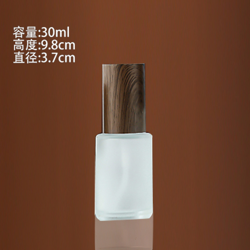 蒙砂玻璃化妆品瓶木纹盖膏霜瓶按压喷雾瓶空瓶乳液分装瓶现货