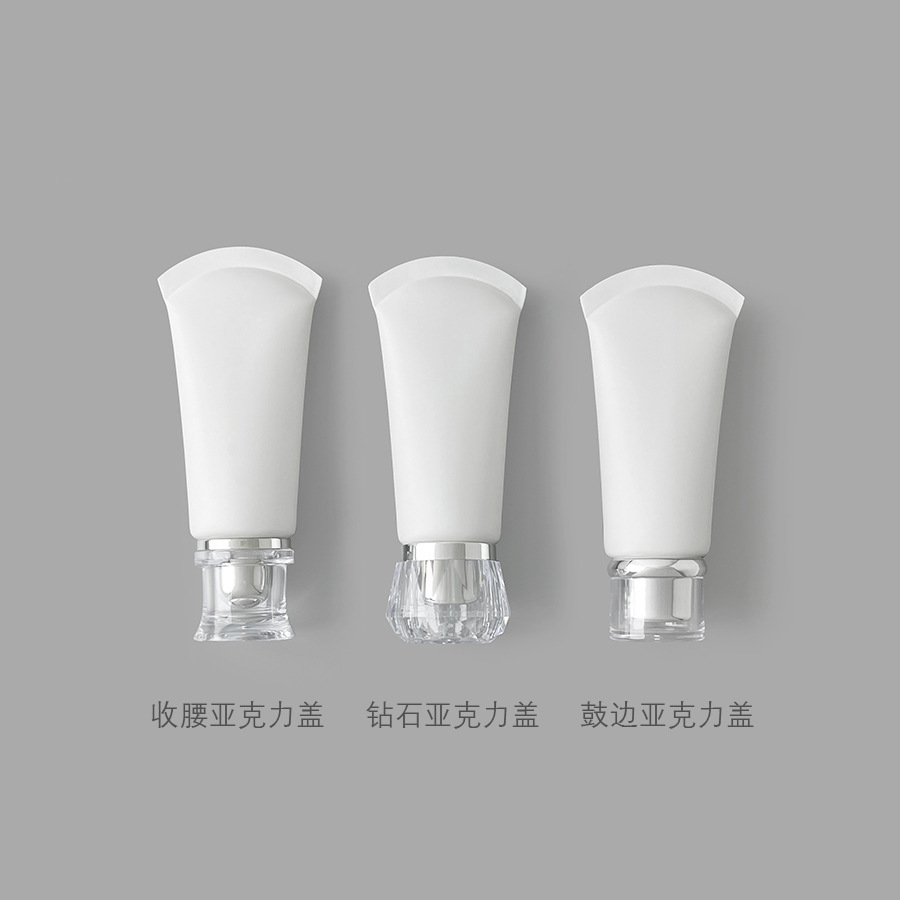 スポット40g/mlつや消しホワイトカーブテール化粧品ホースプラスチックハンドクリームローションスクイーズパッキング空ボトル