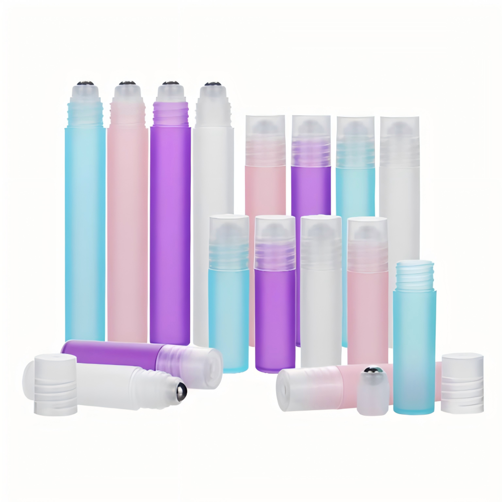 3ml5ml8ml10ml ロールオンプラスチックボトル、PP材質、４カラー在庫