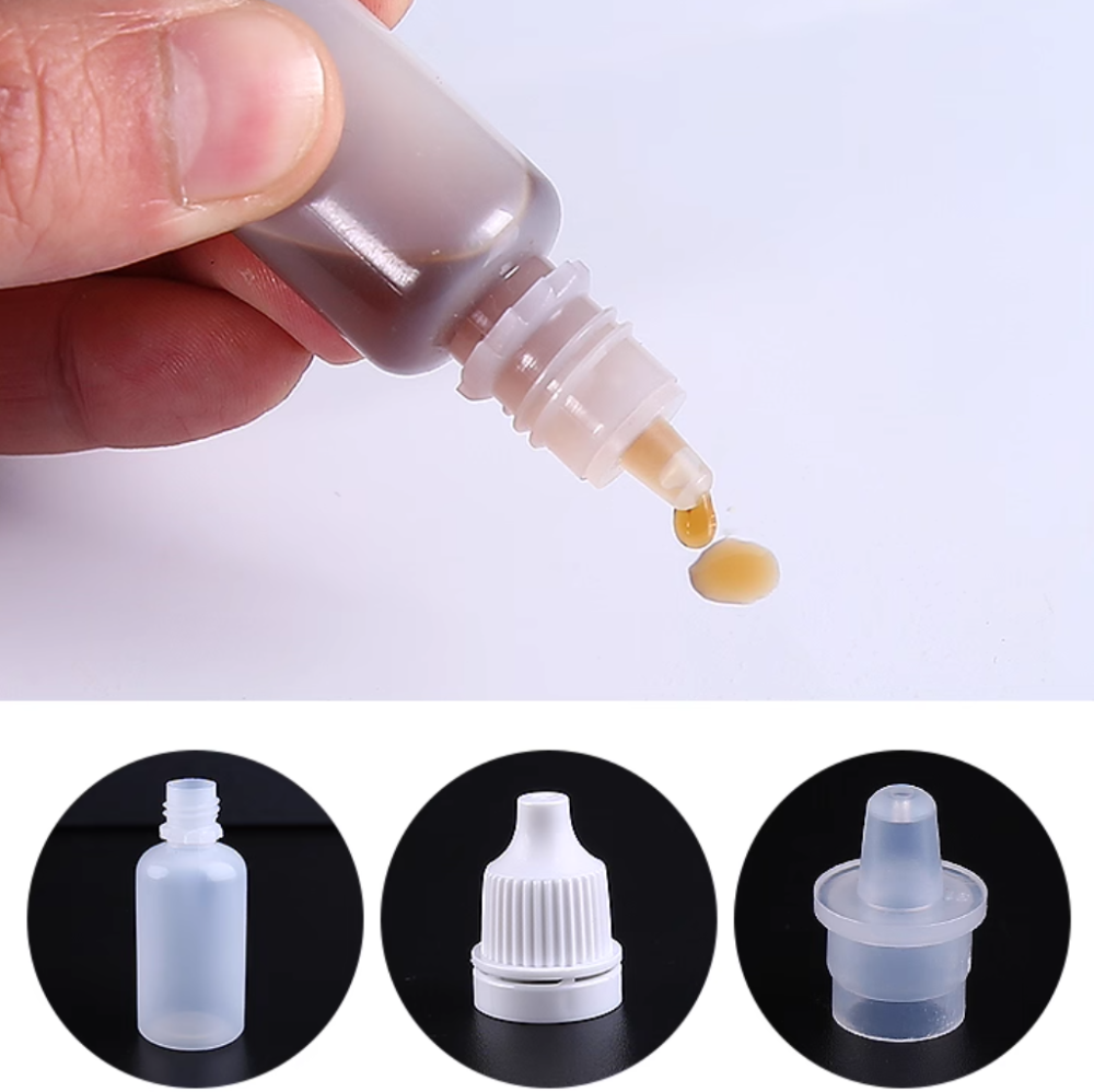 5ml10ml15ml20ml30ml50ml100mlドロッパーキャップ付き、柔らかいPEボトル