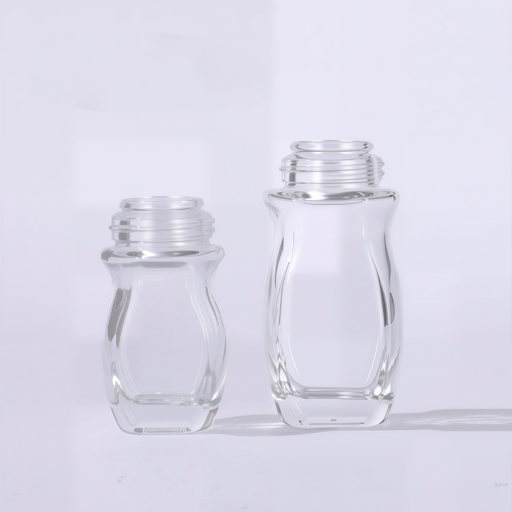 30ml/50ml ガラス製ロールオンボトル, 制汗剤・香体露用, 液漏れ防止, 厚肉ガラス, 黒/白キャップ付き