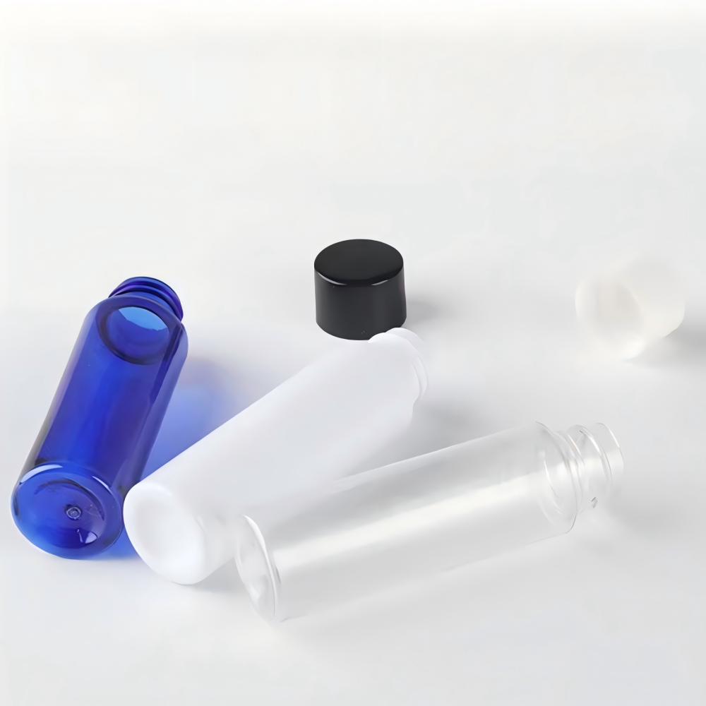 30ml キャップ＆中栓付きPETボトル、ブルー、茶色、白い、赤い、緑、クリアーのカラーがあリます。