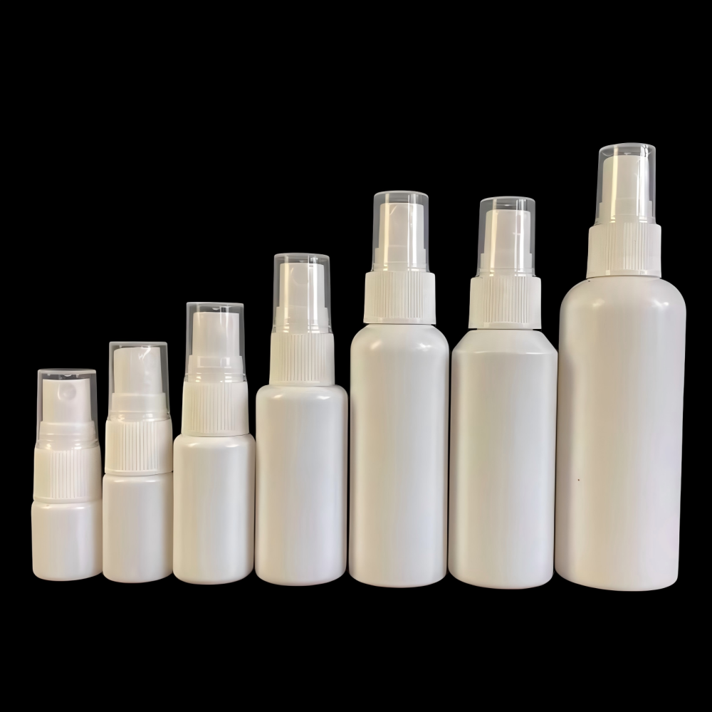 5ml10ml15ml20ml30ml50ml100ml　スプレー付きPE製ボトル、白い
