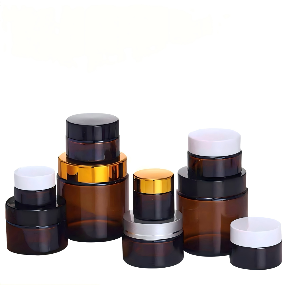 5ml 10ml 15ml 20ml 30ml 50ml 100ml 茶色ガラスジャーキャップ付
