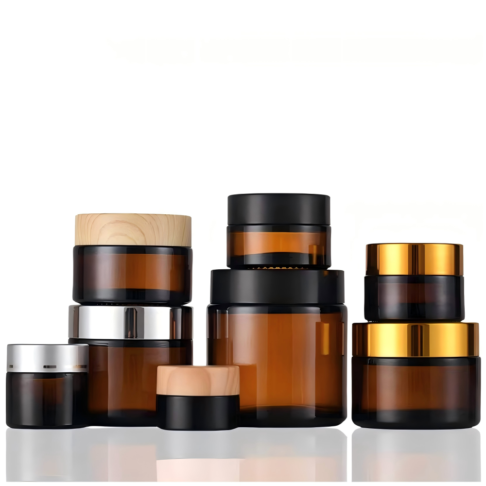 5ml 10ml 15ml 20ml 30ml 50ml 100ml 茶色ガラスジャーキャップ付