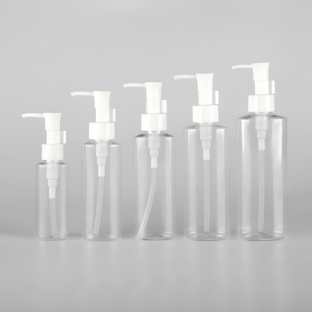 50ml 100ml 120ml 150ml 200ml オイルポンプ付き楕円PETクリアーボトル