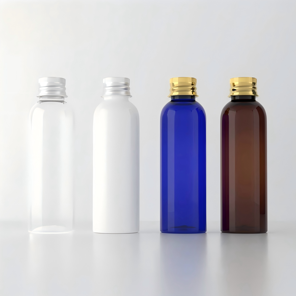 60ml アルミキャップ＆中栓付きPETボトル、茶色、ブルー、緑、クリアー、白い、黒い在庫販売