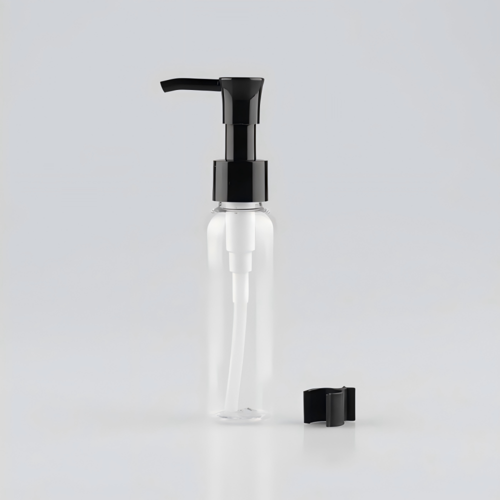 60ml オイルポンプ付きPETボトル、茶色、ブルー、緑、クリアー、白い、黒い在庫販売