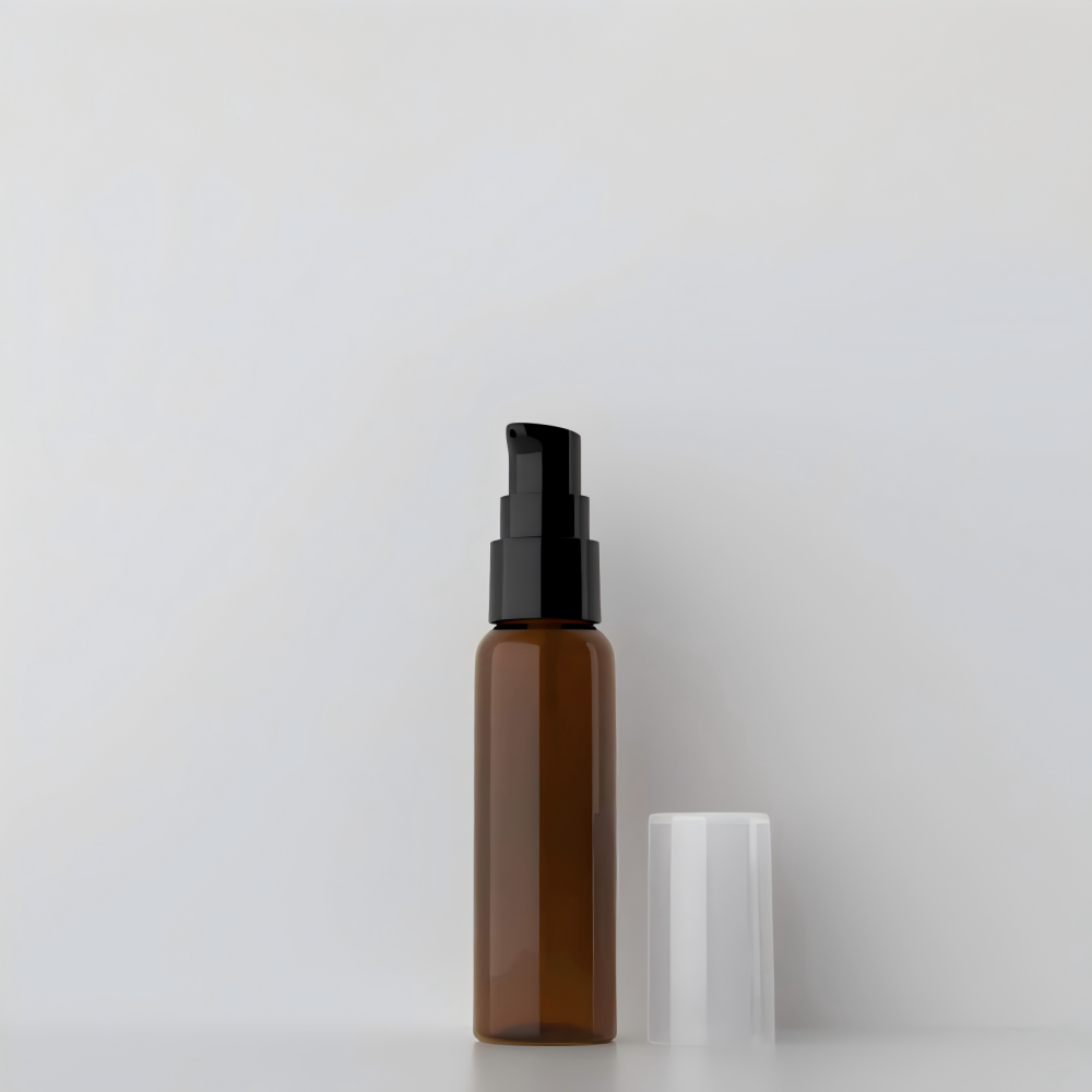 60ml ポンプ付きPETボトル、茶色、ブルー、緑、クリアー、白い、黒い在庫販売