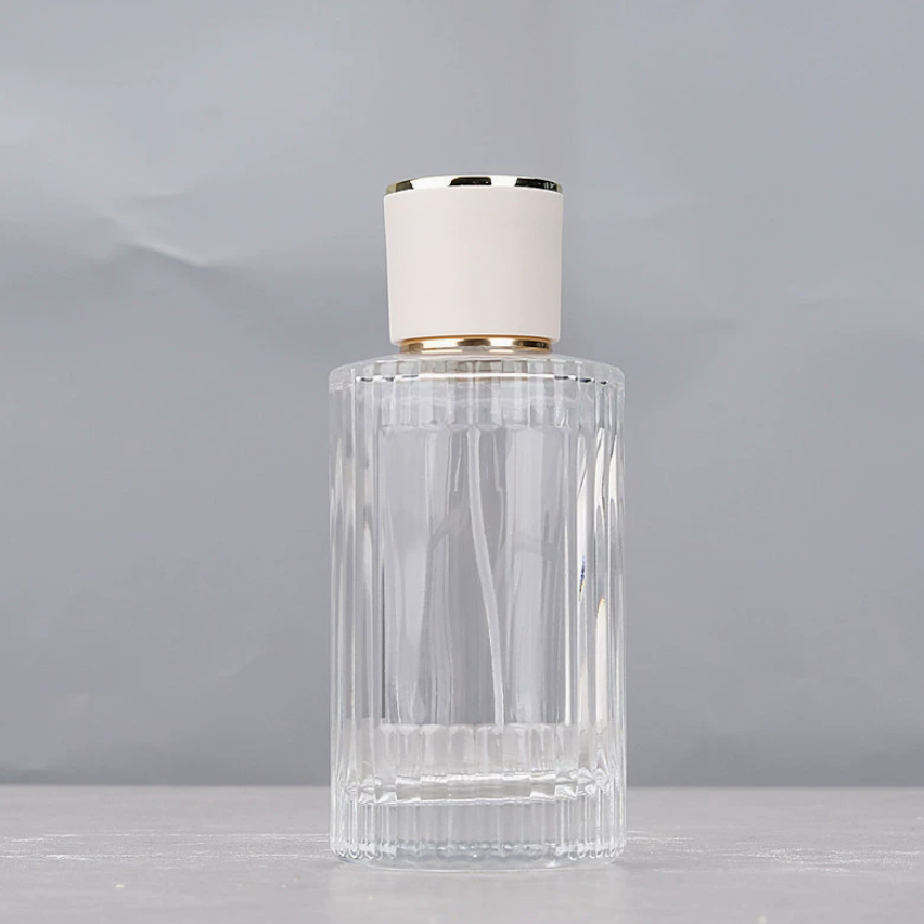 30ml/50ml/100mL スプレー付き縦ストライプガラス瓶/香水スプレーボトル 