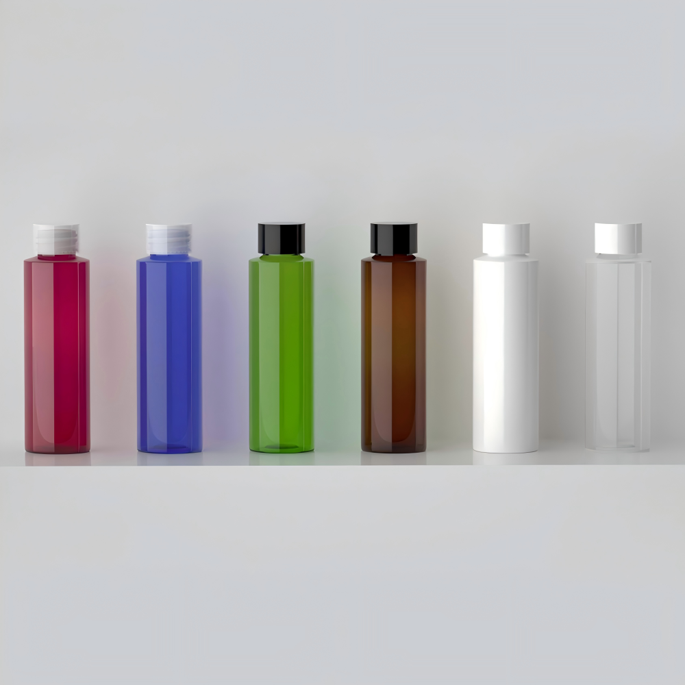 100ml キャップ＆中栓付きPETボトル 、ピンク、 白色 、クリアー、 黒色、 茶色、 緑色、 ブルのカラーは在庫販売