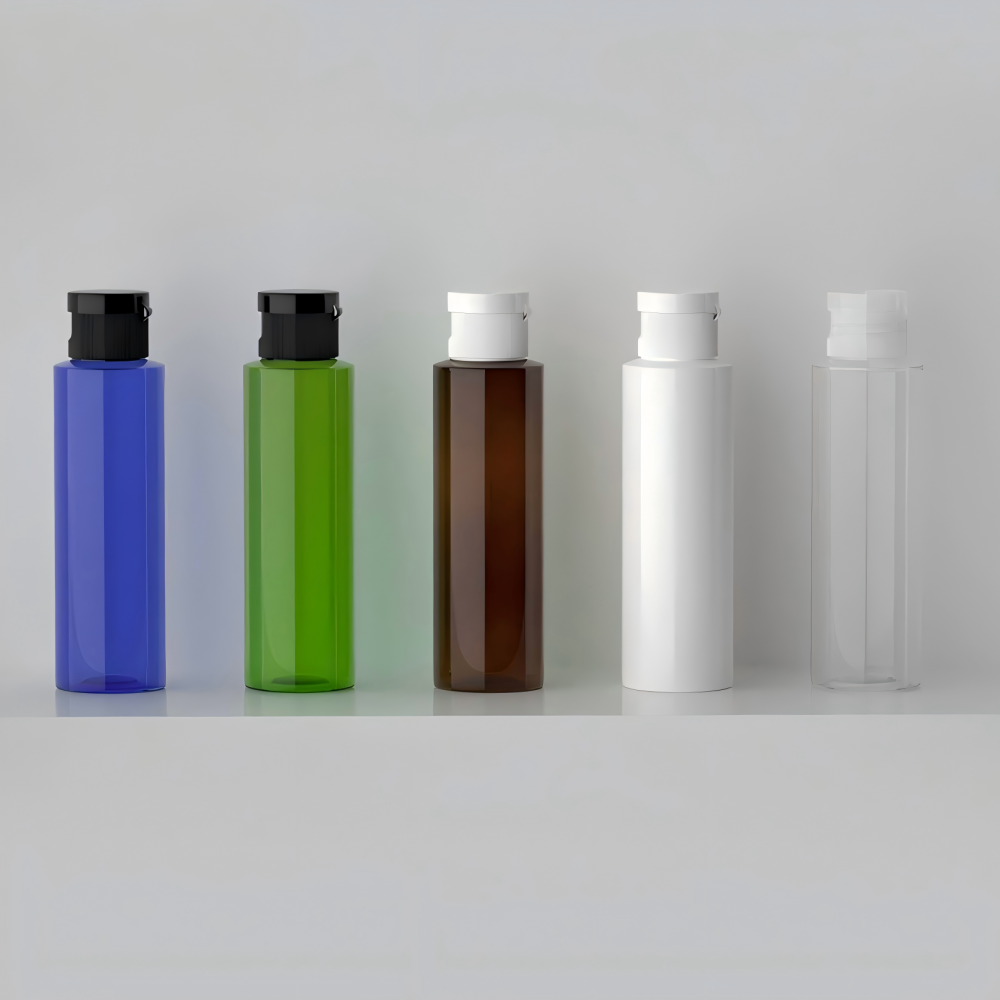 120ml ワンタッチキャップ付きPETボトル 、ピンク、 白色 、クリアー、 黒色、 茶色、 緑色、 ブルのカラーは在庫販売