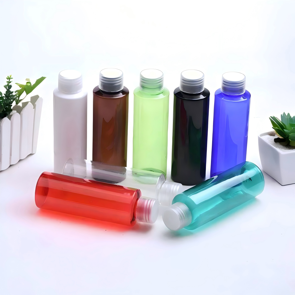 120ml キャップ＆中栓付きPETボトル 、ピンク、 白色 、クリアー、 黒色、 茶色、 緑色、 ブルのカラーは在庫販売