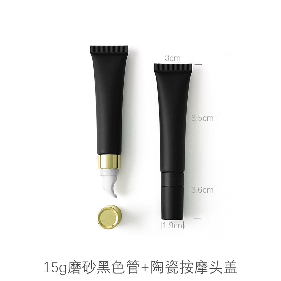 在庫あり：10ml、15ml、20mlのマットブラックの化粧品用プラスチックチューブ、口紅詰め替え用、アイクリーム、ローション用ローラーボール空ボトル