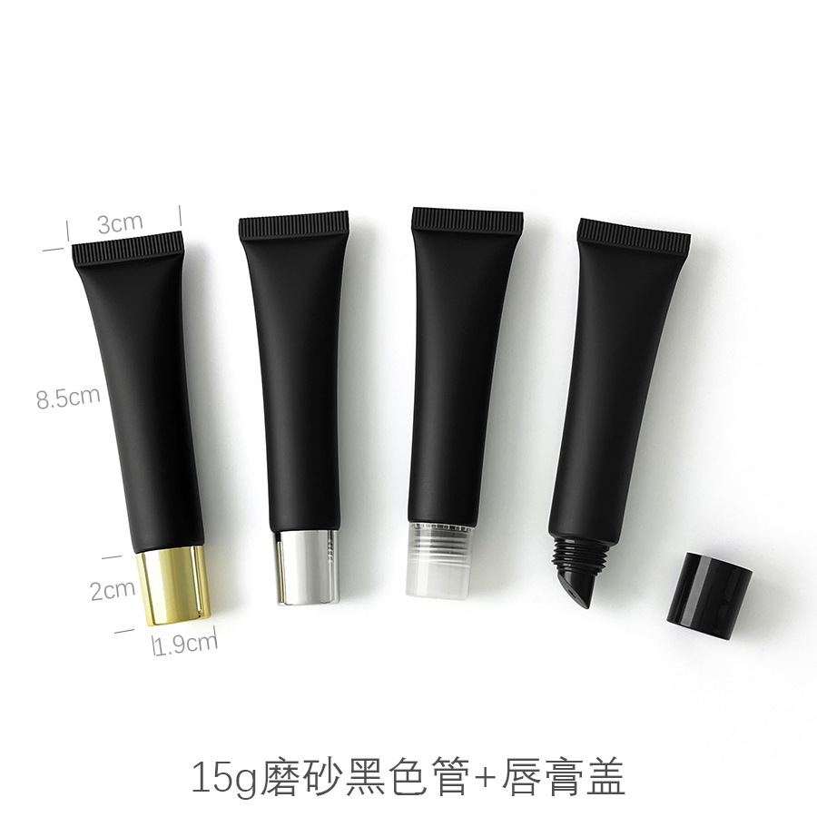在庫あり：10ml、15ml、20mlのマットブラックの化粧品用プラスチックチューブ、口紅詰め替え用、アイクリーム、ローション用ローラーボール空ボトル