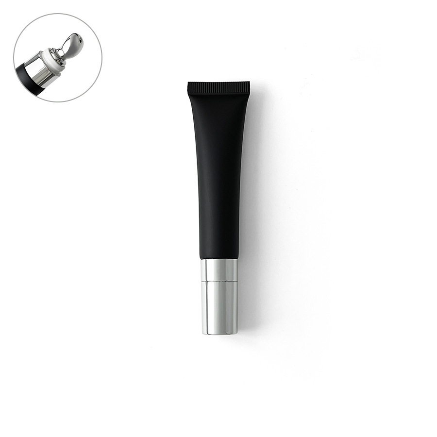 在庫あり：10ml、15ml、20mlのマットブラックの化粧品用プラスチックチューブ、口紅詰め替え用、アイクリーム、ローション用ローラーボール空ボトル