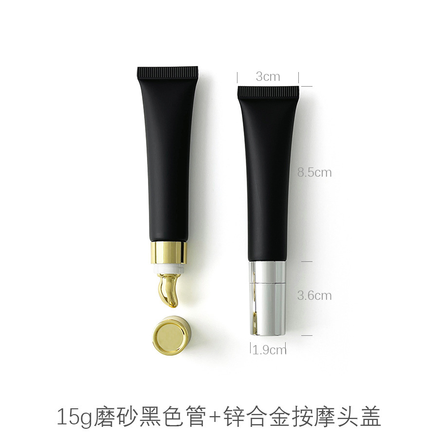 在庫あり：10ml、15ml、20mlのマットブラックの化粧品用プラスチックチューブ、口紅詰め替え用、アイクリーム、ローション用ローラーボール空ボトル