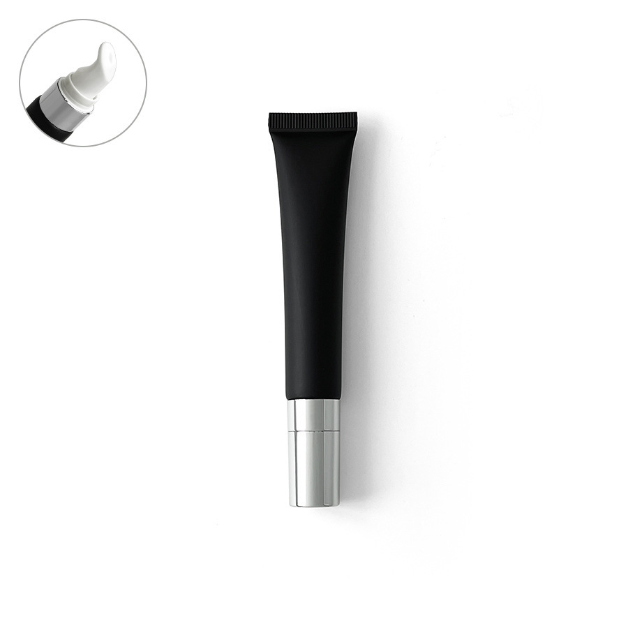 在庫あり：10ml、15ml、20mlのマットブラックの化粧品用プラスチックチューブ、口紅詰め替え用、アイクリーム、ローション用ローラーボール空ボトル