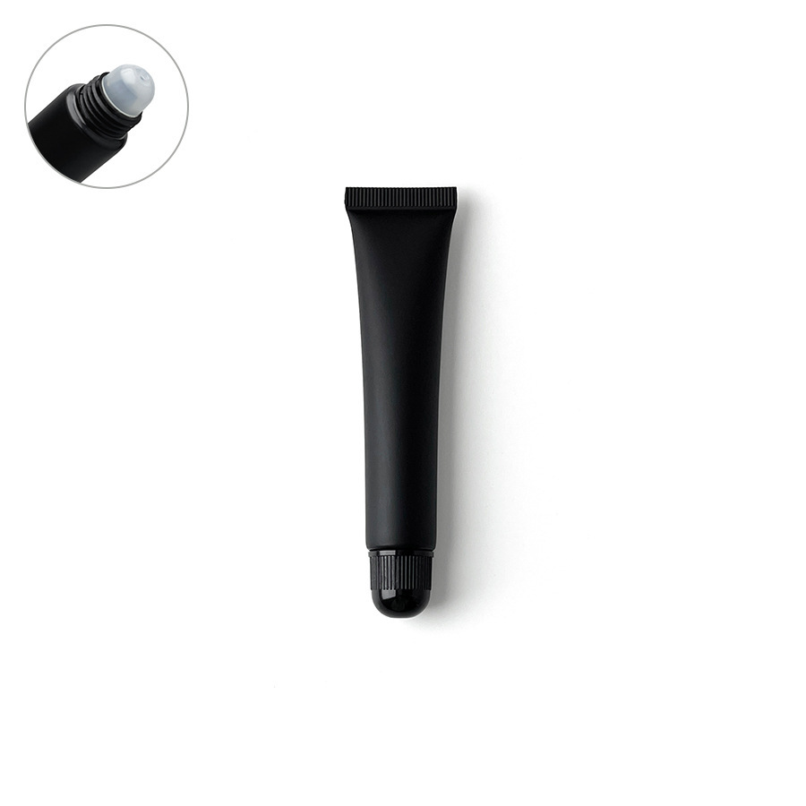 在庫あり：10ml、15ml、20mlのマットブラックの化粧品用プラスチックチューブ、口紅詰め替え用、アイクリーム、ローション用ローラーボール空ボトル