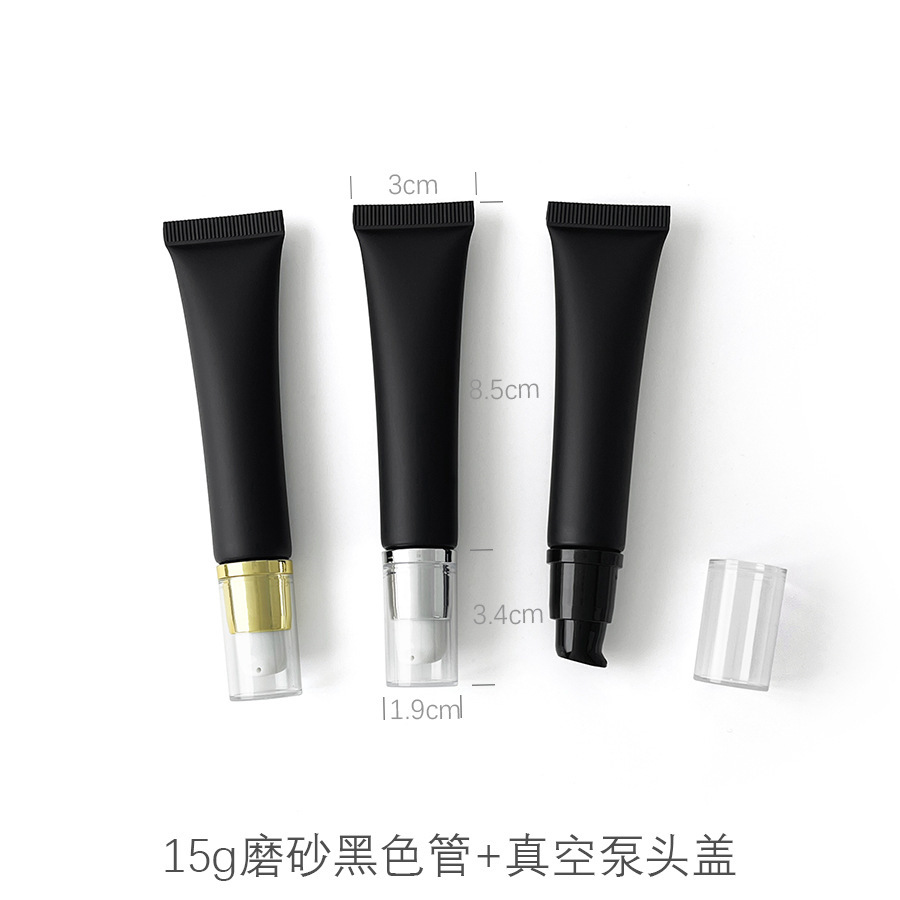 在庫あり：10ml、15ml、20mlのマットブラックの化粧品用プラスチックチューブ、口紅詰め替え用、アイクリーム、ローション用ローラーボール空ボトル