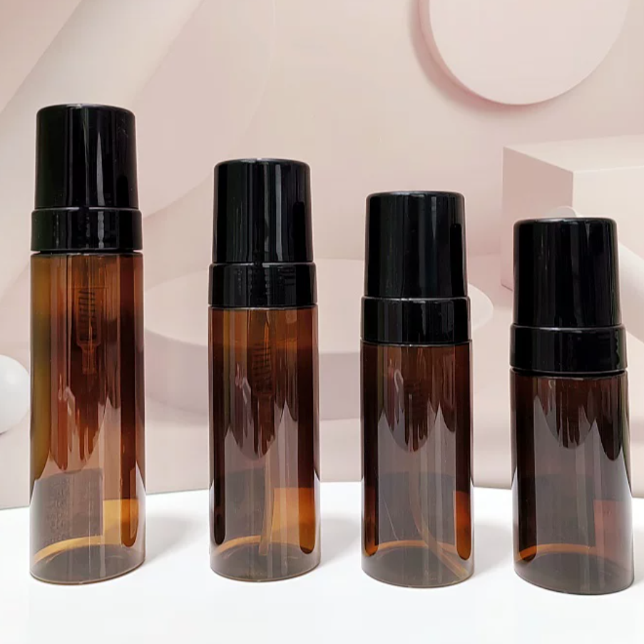 100ml/120ml/150ml/200ml泡立てポンプボトル茶色PET フォームポンプボトル（洗顔化粧品用小分け容器）