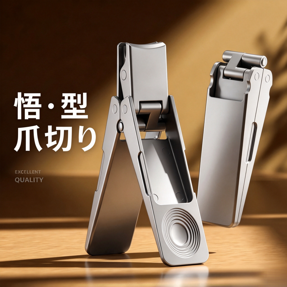 折りたたみ式爪切り、片側角度付きパウダー爪切り、家庭用爪切り、先端が尖ったスプラッシュ爪切り