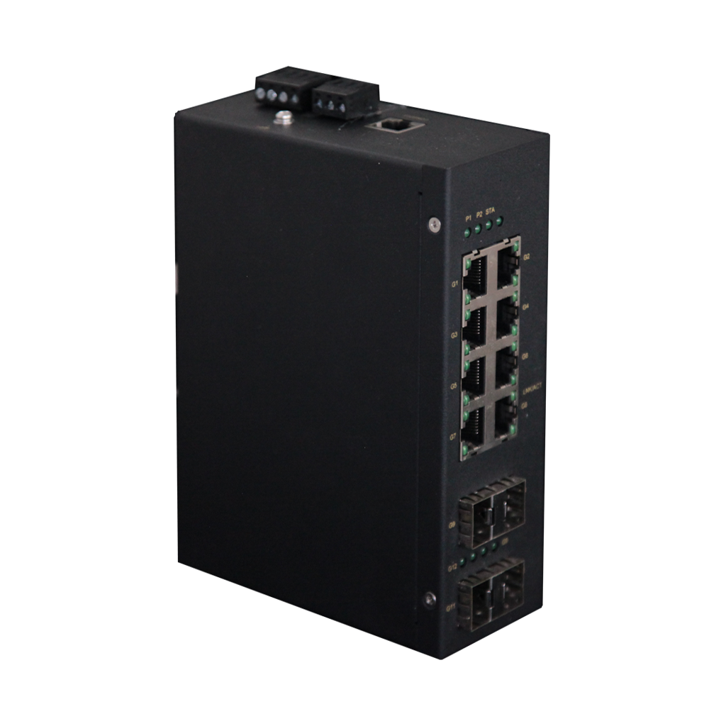 Conmutador Ethernet industrial administrado de capa 2 de 12 puertos GPEM2012G