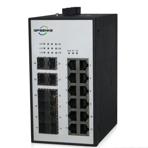 GPEM 2024G Conmutador Ethernet administrado industrial de carril de tubo Gigabit de 24 puertos