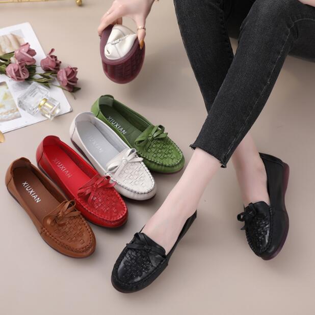 Soft Sole Soft Surface Women's Shoes Beef Tendon Sole Leather Spring New Leather Shoes CSG196
