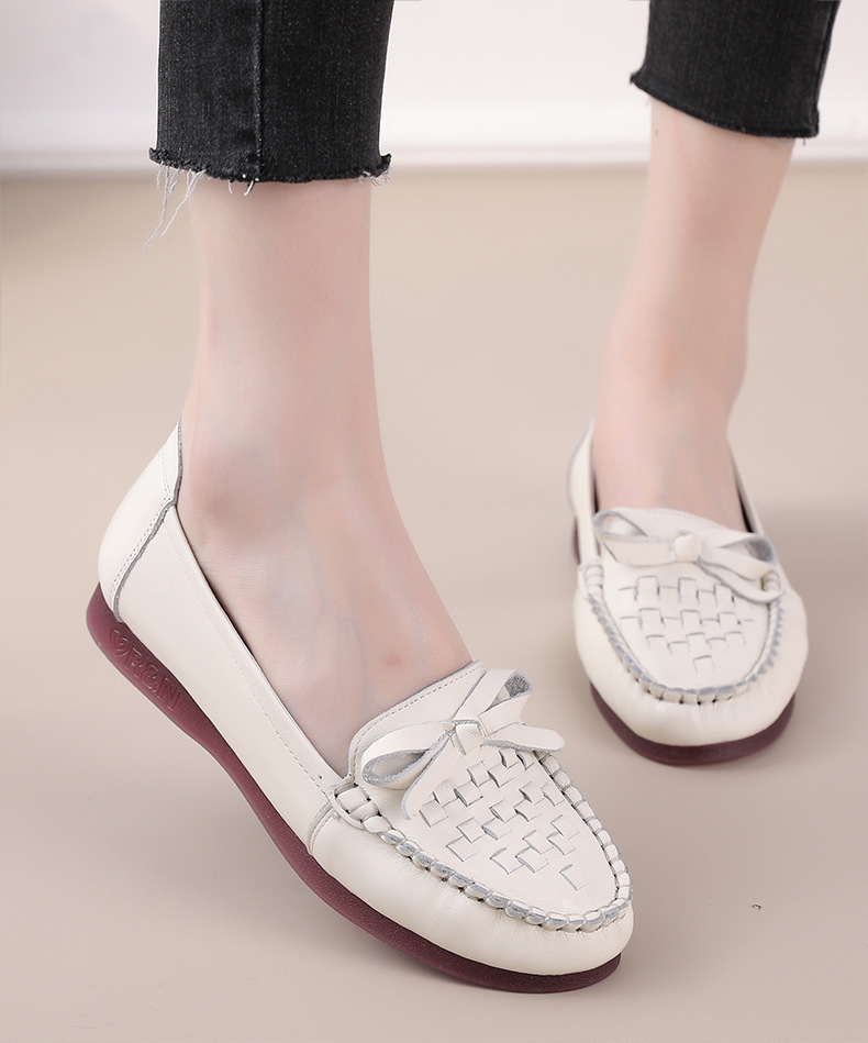 Soft Sole Soft Surface Women's Shoes Beef Tendon Sole Leather Spring New Leather Shoes CSG196