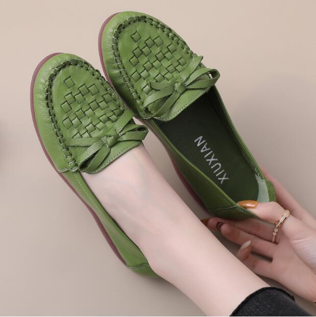 Soft Sole Soft Surface Women's Shoes Beef Tendon Sole Leather Spring New Leather Shoes CSG196