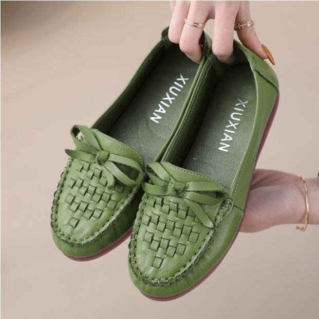 Soft Sole Soft Surface Women's Shoes Beef Tendon Sole Leather Spring New Leather Shoes CSG196