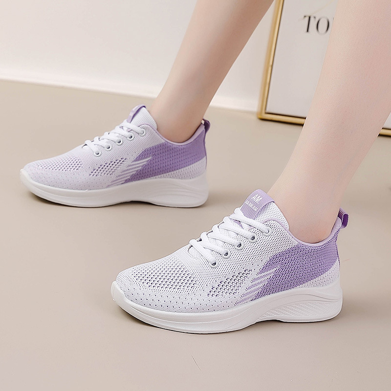 Spring new women's shoes fly woven mesh women's sports shoes