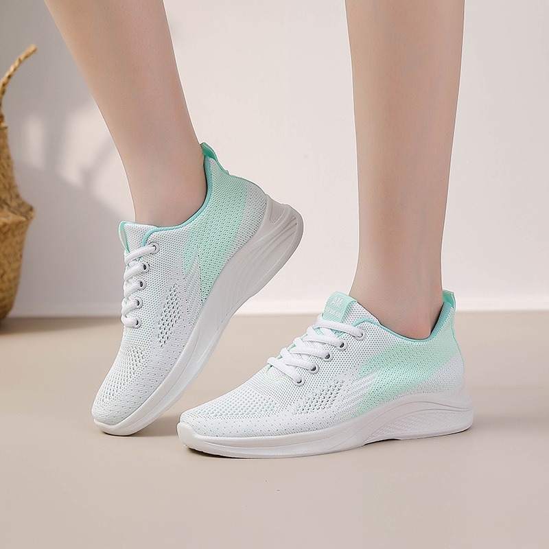 Spring new women's shoes fly woven mesh women's sports shoes